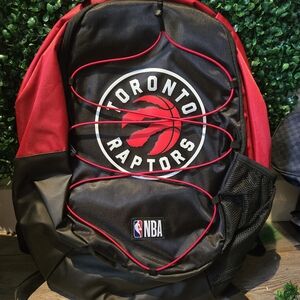 NBA Toronto Raptors Black and Red Bungee Front Backpack